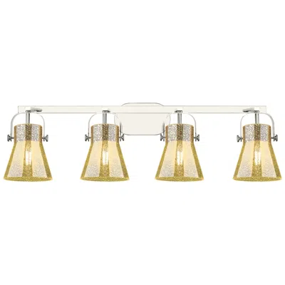 Innovations Lighting Pilaster Ii Cone 36.5"w 4 Light Nickel Bath Light W/ Mercury Shade