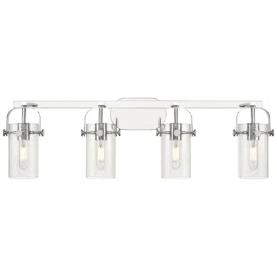 Innovations Lighting Pilaster Ii Cylinder 35"w 4 Light Polished Chrome Bath Light W/ Seedy
