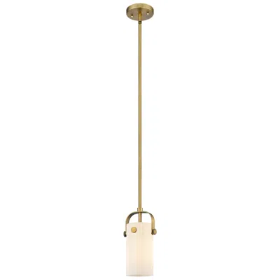 Innovations Lighting Pilaster Ii Cylinder 5"w Brass Mini Pendant W/ White Glass