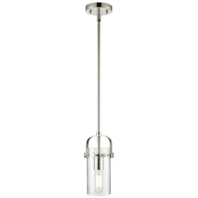 Innovations Lighting Pilaster Ii Cylinder 5"w Polished Nickel Stem Hung Pendant With Seedy