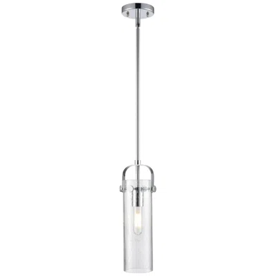 Innovations Lighting Pilaster Ii Cylinder 5"w Stem Hung Polished Chrome Pendant W/ Seedy Sh