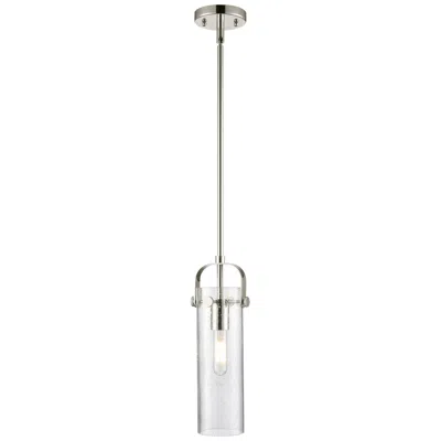 Innovations Lighting Pilaster Ii Cylinder 5"w Stem Hung Polished Nickel Pendant W/ Seedy Sh