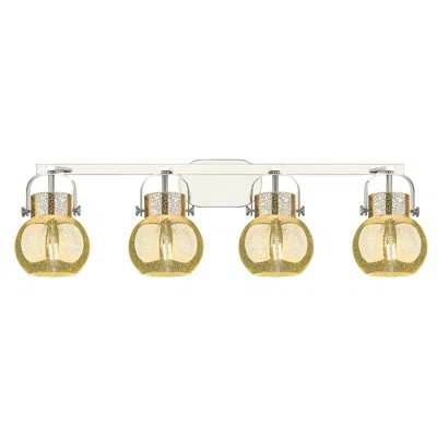 Innovations Lighting Pilaster Ii Sphere 36.5"w 4 Light Nickel Bath Light W/ Mercury Shade