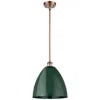 Innovations Lighting Plymouth Dome 12" Wide Copper Stem Hung Pendant W/ Green Shade In Green