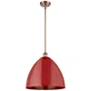 Innovations Lighting Plymouth Dome 16" Wide Copper Stem Hung Pendant W/ Red Shade In Red