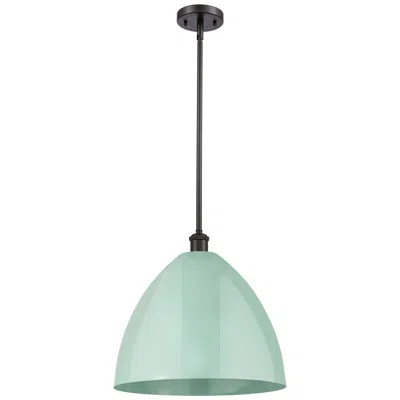Innovations Lighting Plymouth Dome 16" Wide Oil Rubbed Bronze Stem Hung Pendant W/ Seafoam