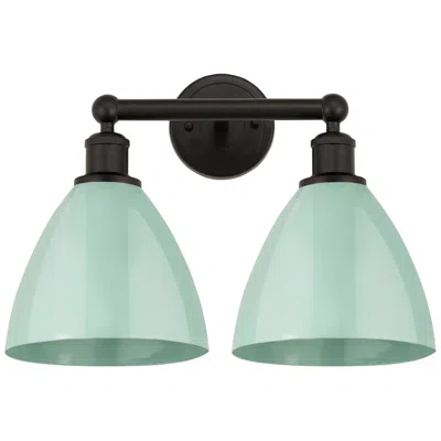 Innovations Lighting Plymouth Dome 17" 2-light Oil Rubbed Bronze Bath Light W/ Seafoam Shad
