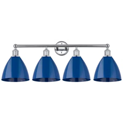 Innovations Lighting Plymouth Dome 35" 4-light Polished Chrome Bath Light W/ Blue Shade