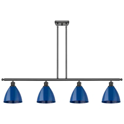 Innovations Lighting Plymouth Dome 48" Wide 4 Light Oil Rubbed Bronze Island Light W/ Blue