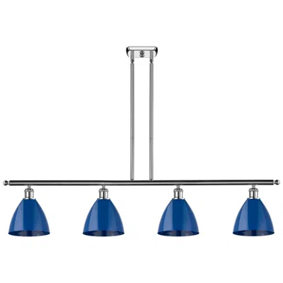 Innovations Lighting Plymouth Dome 48" Wide 4 Light Polished Chrome Island Light W/ Blue Sh