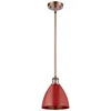 Innovations Lighting Plymouth Dome 7.5" Wide Copper Stem Hung Pendant W/ Red Shade In Red