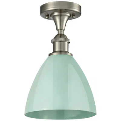 Innovations Lighting Plymouth Dome 7.5"w Brushed Satin Nickel Semi Flush Mount W/ Seafoam S