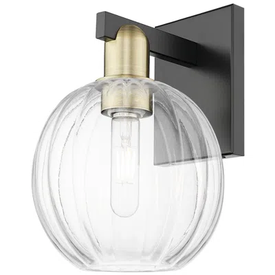 Innovations Lighting Preston 11.75"h Black Antique Brass Wall Sconce With Clear Globe Shade