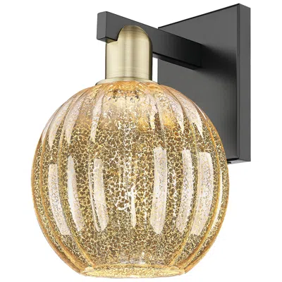 Innovations Lighting Preston 11.75"h Black Brass Wall Sconce With Mercury Globe Shade