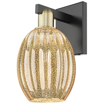 Innovations Lighting Preston 12.5"h Black Antique Brass Wall Sconce With Bell Mercury Shade
