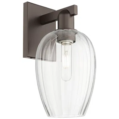 Innovations Lighting Preston 13.5" High Oil Rubbed Bronze Wall Sconce With Flute Clear Shad In Brown