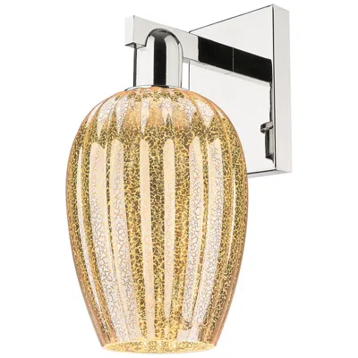 Innovations Lighting Preston 13.5" High Polished Nickel Wall Sconce With Mercury Flute Shade