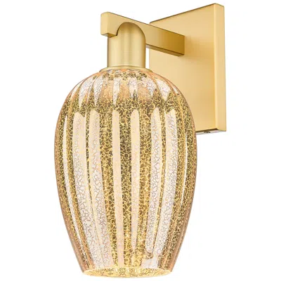 Innovations Lighting Preston 13.5" High Satin Gold Wall Sconce With Mercury Flute Shade