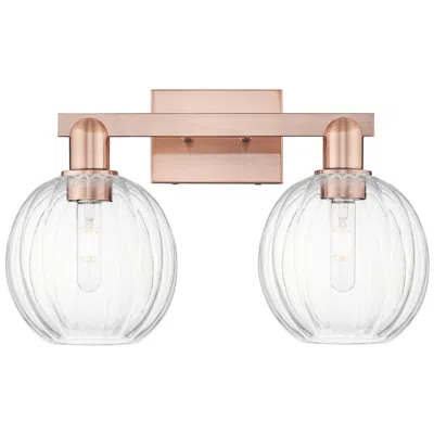 Innovations Lighting Preston 16"w 2 Light Antique Copper Bath Light With Clear Globe Shade