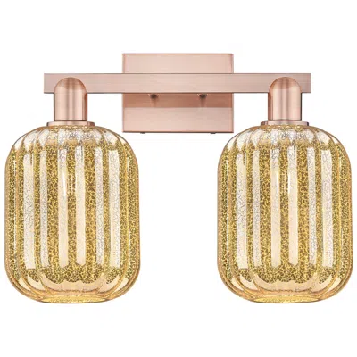 Innovations Lighting Preston 16"w 2 Light Antique Copper Bath Light With Mercury Jar Shade