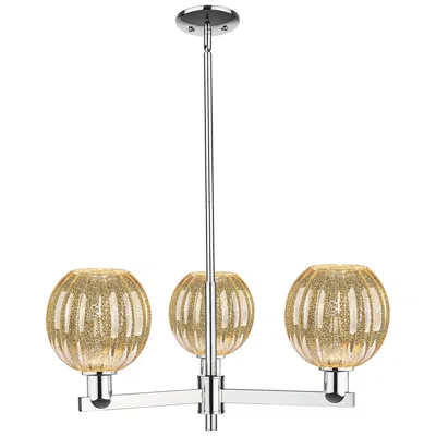 Innovations Lighting Preston 18"w 3 Light Chrome Stem Chandelier With Mercury Globe Shade