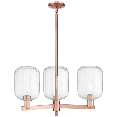 Innovations Lighting Preston 18"w 3 Light Copper Stem Chandelier With Clear Jar Shade
