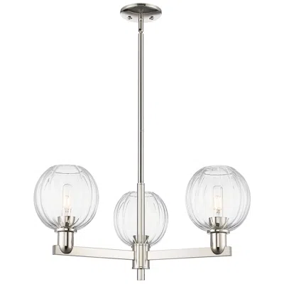 Innovations Lighting Preston 18"w 3 Light Nickel Stem Chandelier W/ Clear Globe Shade
