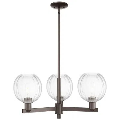 Innovations Lighting Preston 18"w 3-lt Oil Rubbed Bronze Stem Chandelier W/ Clear Globe Shade