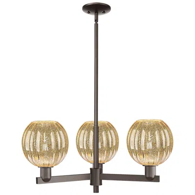 Innovations Lighting Preston 18"w 3-lt Oil Rubbed Bronze Stem Chandelier W/ Mercury Globe Shade