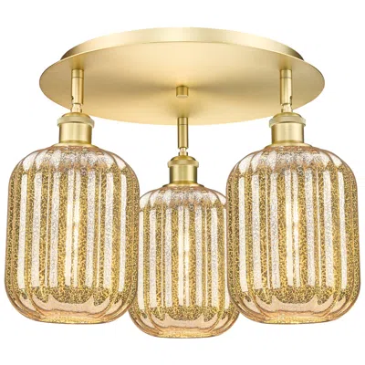 Innovations Lighting Preston 19" Wide 3-light Satin Gold Flush Mount With Mercury Shade