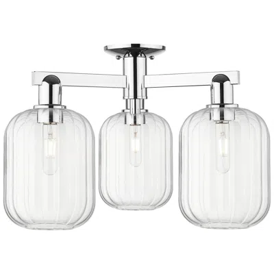 Innovations Lighting Preston 24"w 3 Light Polished Chrome Semi-flush With Clear Jar Shade