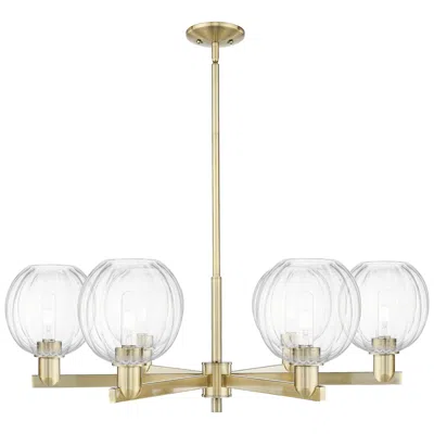 Innovations Lighting Preston 24"w 6 Light Antique Brass Stem Chandelier W/ Clear Globe Shade