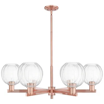 Innovations Lighting Preston 24"w 6 Light Copper Stem Chandelier W/ Globe Clear Shade