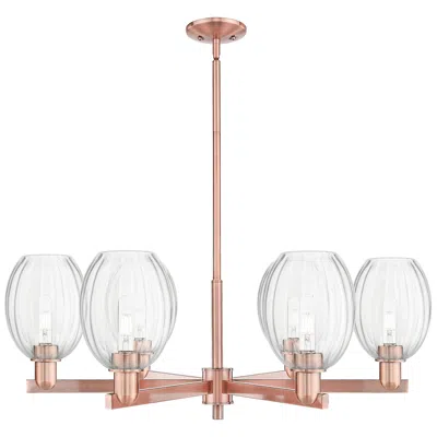 Innovations Lighting Preston 24"w 6 Light Copper Stem Chandelier With Bell Clear Shade In Gold