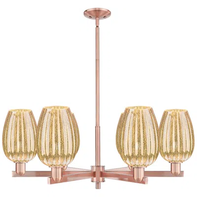 Innovations Lighting Preston 24"w 6 Light Copper Stem Chandelier With Flute Mercury Shade