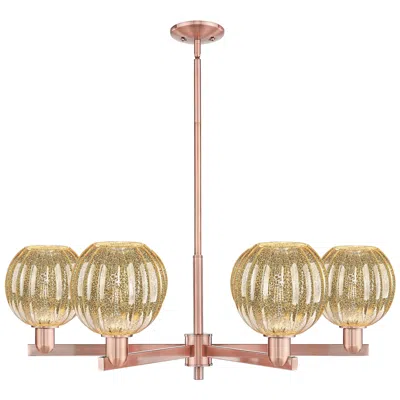 Innovations Lighting Preston 24"w 6 Light Copper Stem Chandelier With Mercury Globe Shade