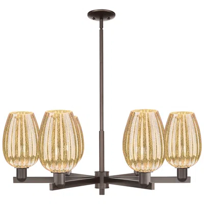 Innovations Lighting Preston 24"w 6-lt Oil Rubbed Bronze Stem Chandelier W/ Flute Mercury Shade