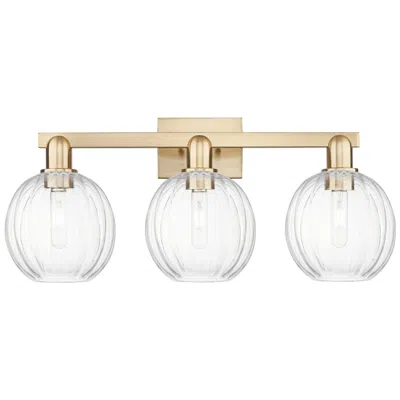 Innovations Lighting Preston 26"w 3 Light Champagne Bronze Bath Light With Clear Globe Shade