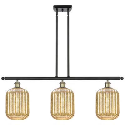 Innovations Lighting Preston 36" Wide 3-light Black Antique Brass Island Light W/ Mercury Shade