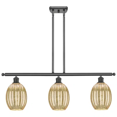 Innovations Lighting Preston 36" Wide 3-light Bronze Island Light With Mercury Bulb Shade In Gold