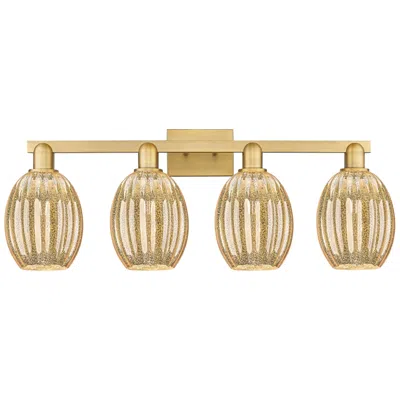 Innovations Lighting Preston 36"w 4 Light Brushed Brass Bath Light With Bell Mercury Shade In Gold
