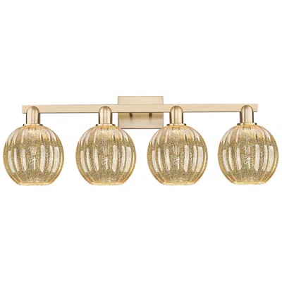 Innovations Lighting Preston 36"w 4 Light Champagne Bath Light With Mercury Globe Shade