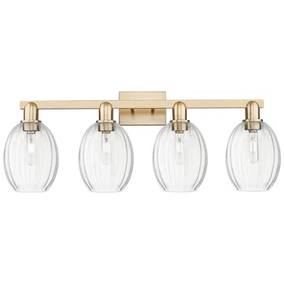 Innovations Lighting Preston 36"w 4 Light Champagne Bronze Bath Light With Bell Clear Shade