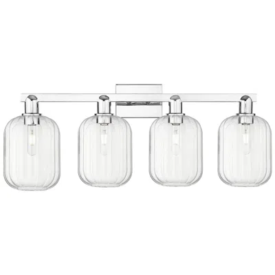 Innovations Lighting Preston 36"w 4 Light Polished Chrome Bath Light With Clear Jar Shade