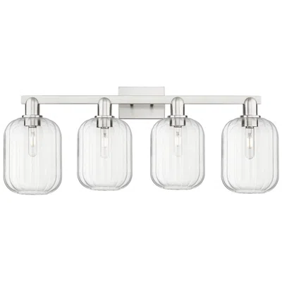 Innovations Lighting Preston 36"w 4 Light Satin Nickel Bath Light W/ Clear Jar Shade