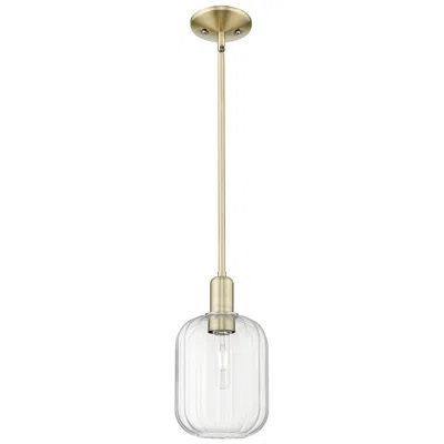 Innovations Lighting Preston 6.75"w Antique Brass Stem Mini Pendant With Jar Clear Shade