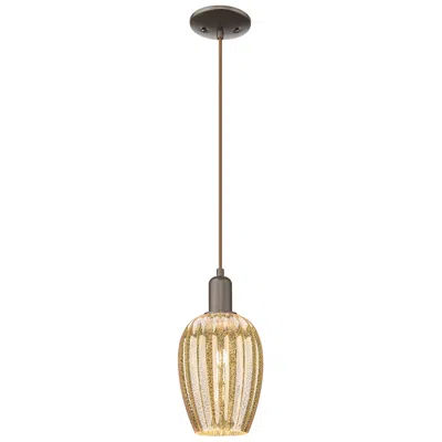 Innovations Lighting Preston 6"w Oil Rubbed Bronze Cord Mini Pendant W/ Flute Mercury Shade