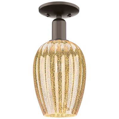 Innovations Lighting Preston 6"w Oil Rubbed Bronze Semi-flush Mount With Mercury Flute Shade