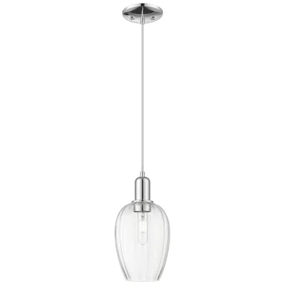 Innovations Lighting Preston 6"w Polished Chrome Cord Mini Pendant With Flute Clear Shade