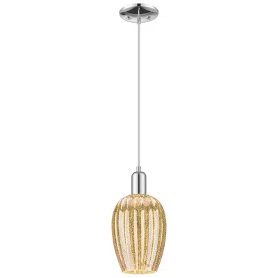 Innovations Lighting Preston 6"w Polished Chrome Cord Mini Pendant With Flute Mercury Shade